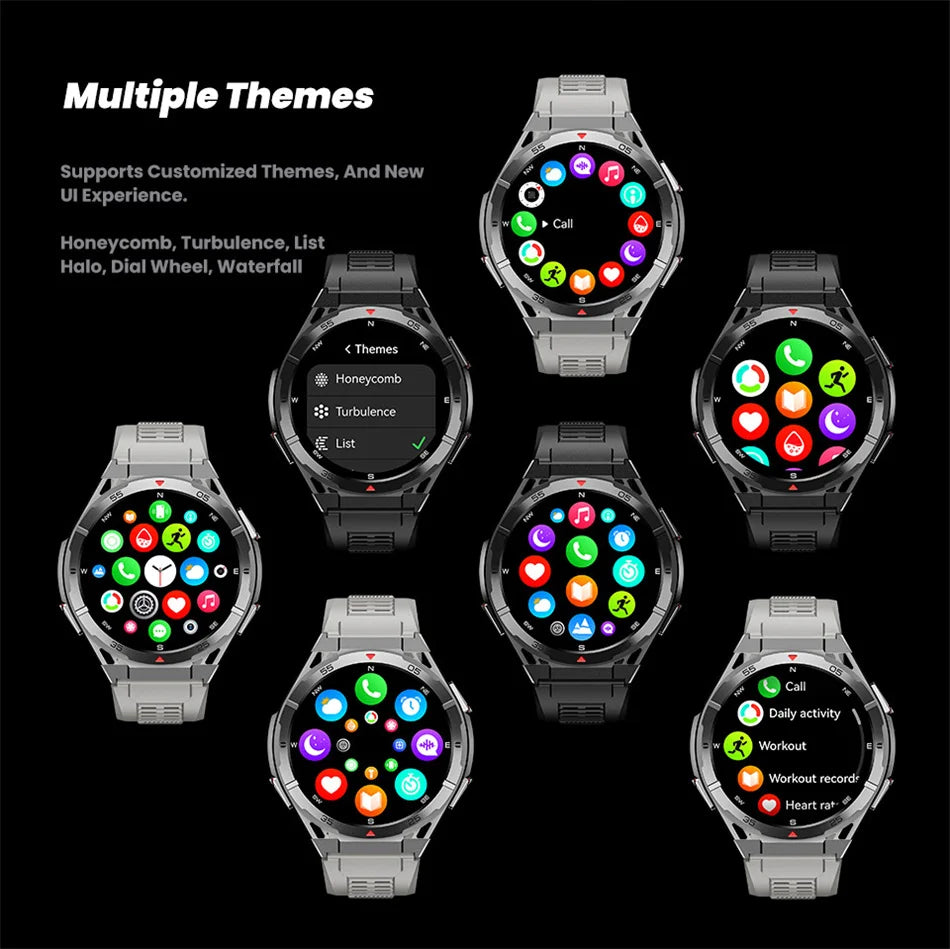 Beach Camp Swim Smartwatch Outdoor GPS Watch Sports Fitness Tracker Health Military Waterproof Watch BT5.3 Call Smart Watch for Android iOS