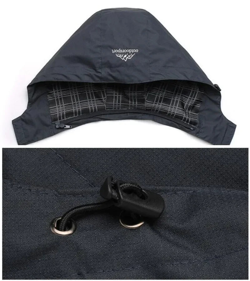 Beach Camp Outdoor Jacket Pants Sets Men Fleece Thermal Waterproof Windproof Hooded Jackets Hiking Military Trip Mountain Camping Clothes