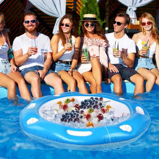 Pool Floating Table Inflatable Swim Bar For Adults Foldable Pool Game Table Food Drinks Holder For Beach Lake Cruise Camping