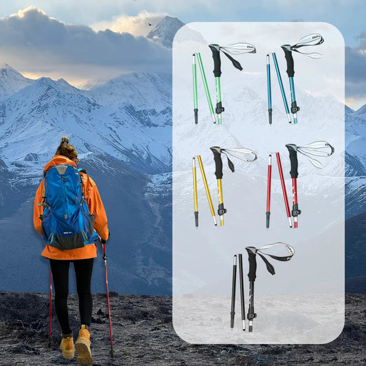 Hiking poles trekking poles hiking sticks collapsible hiking 1pc ultralight folding hiking sticks for adults, hiking gear