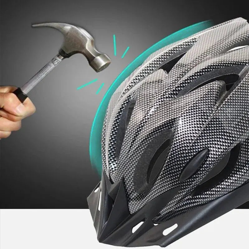 Beach Camp Cycling Helmet Comfort Lining Lightweight Fiber Texture Helmet Adult Mountain Bike Cycling Equipment