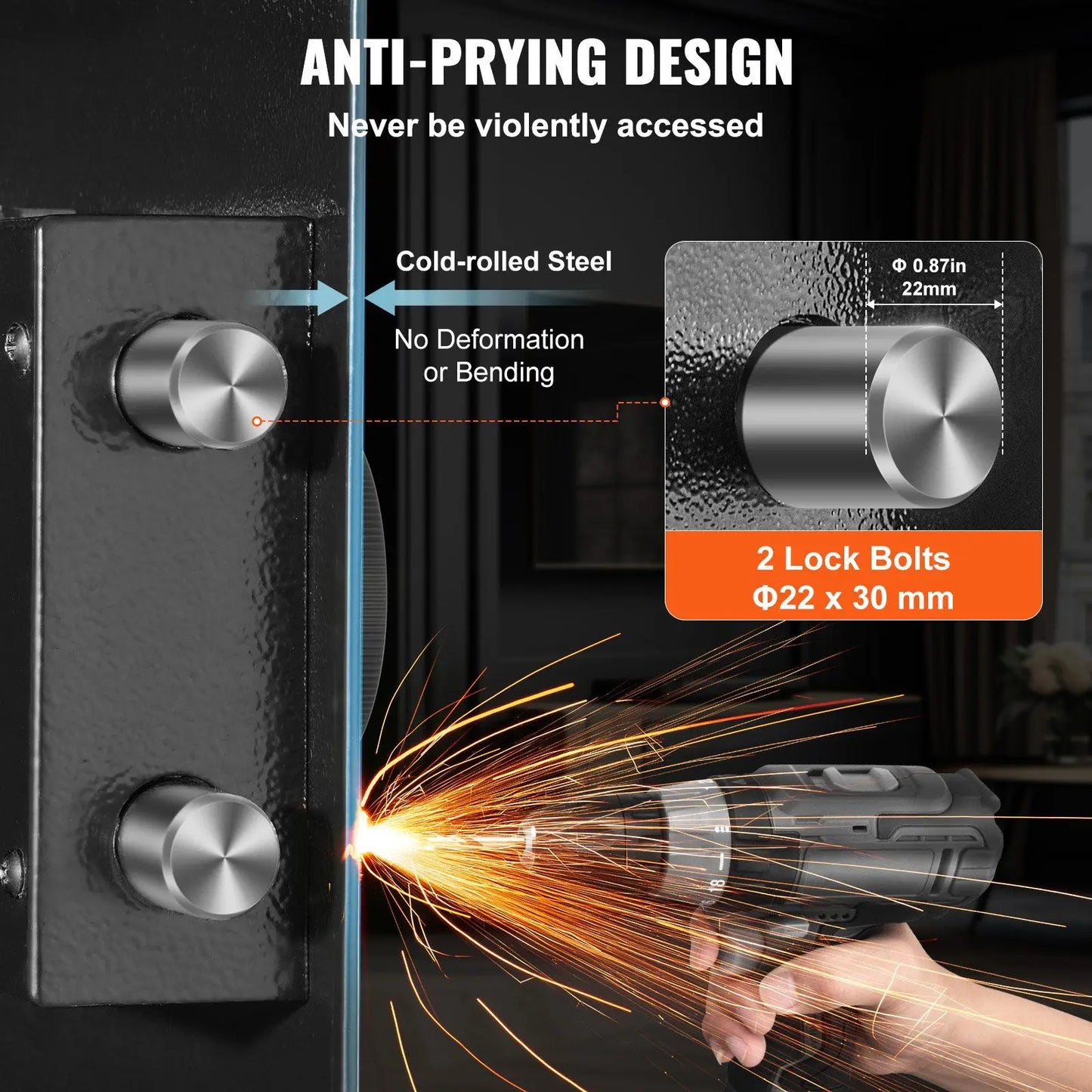 42.91" Tall Wall Gun Safe, 4-Tier Hidden Gun Safe with Keypad & Fingerprint, 3 Removable Shelves & 6 Key Holders, Q235 Cold-Roll