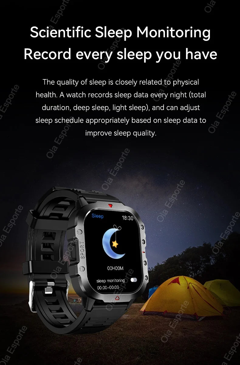 Beach Camp 2025 New LED Men's Smartwatch Bluetooth Talking Smartwatch Multi Sport Mode Health Monitor Outdoor Sport Smart Watch For Android