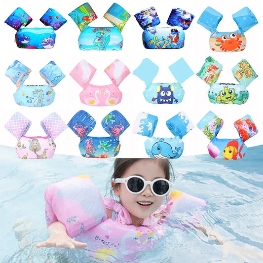 Beach Camp Kids Swimming Floats Ring Cartoon Swim Floating Armbands Buoy Cute Pool Float Rings for Kids Children for Baby Toddler Arm Float