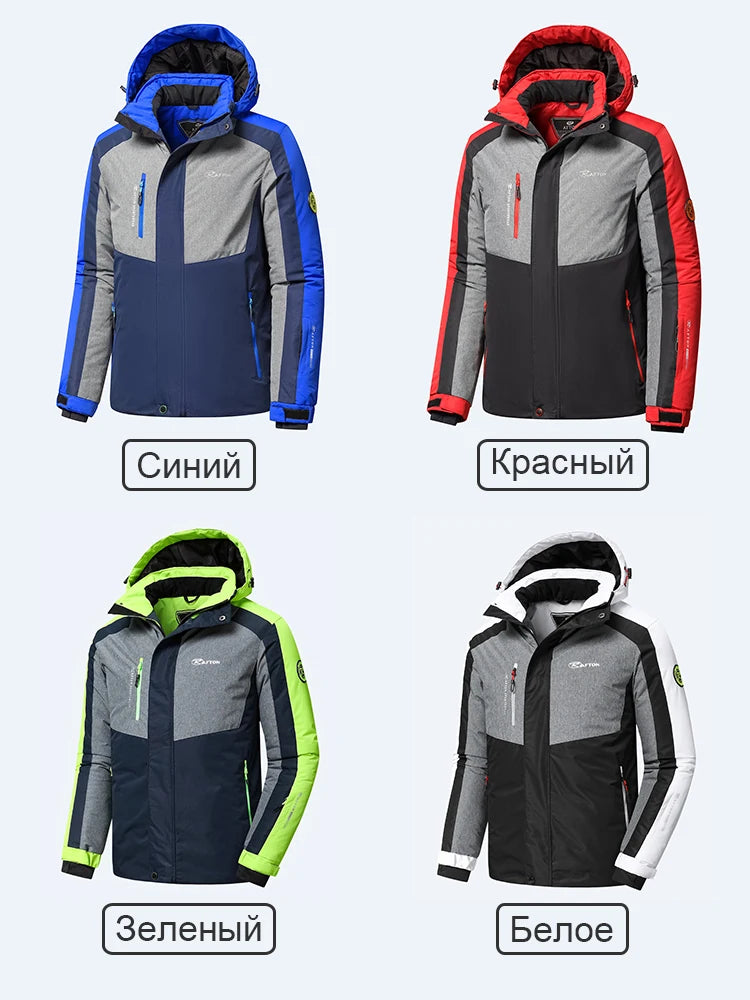 Beach Camp -22F Men 2025 Winter New Outdoor Snow Warm Parkas Jacket Coat Men's Outwear Premium Casual Hat Waterproof Thick Fleece Parkas