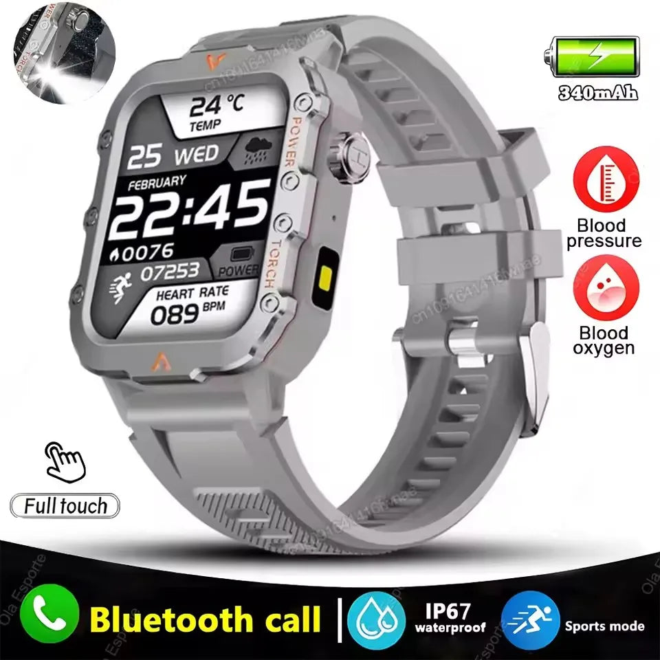 Beach Camp 2025 New LED Men's Smartwatch Bluetooth Talking Smartwatch Multi Sport Mode Health Monitor Outdoor Sport Smart Watch For Android